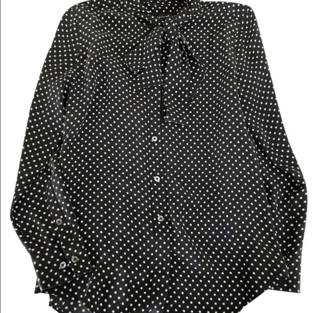 Equipment tie neck silk shirt